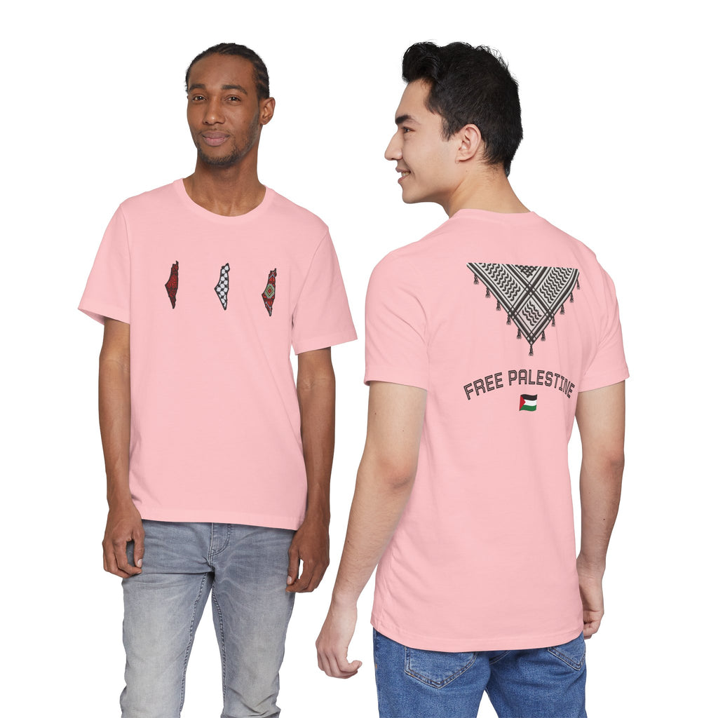 Free Palestine T-Shirt — Palestinian Keffiyeh & Map Solidarity Tee