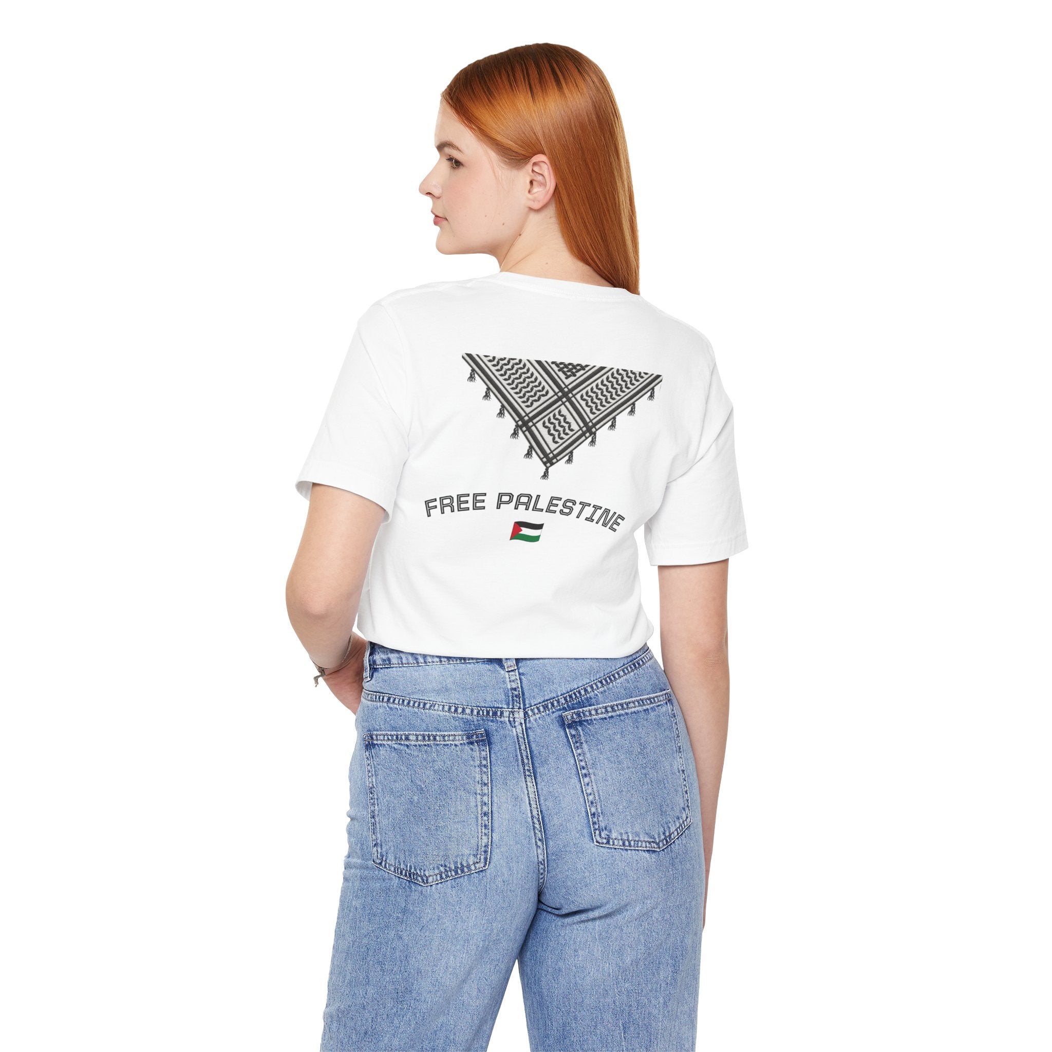 Free Palestine T-Shirt — Palestinian Keffiyeh & Map Solidarity Tee