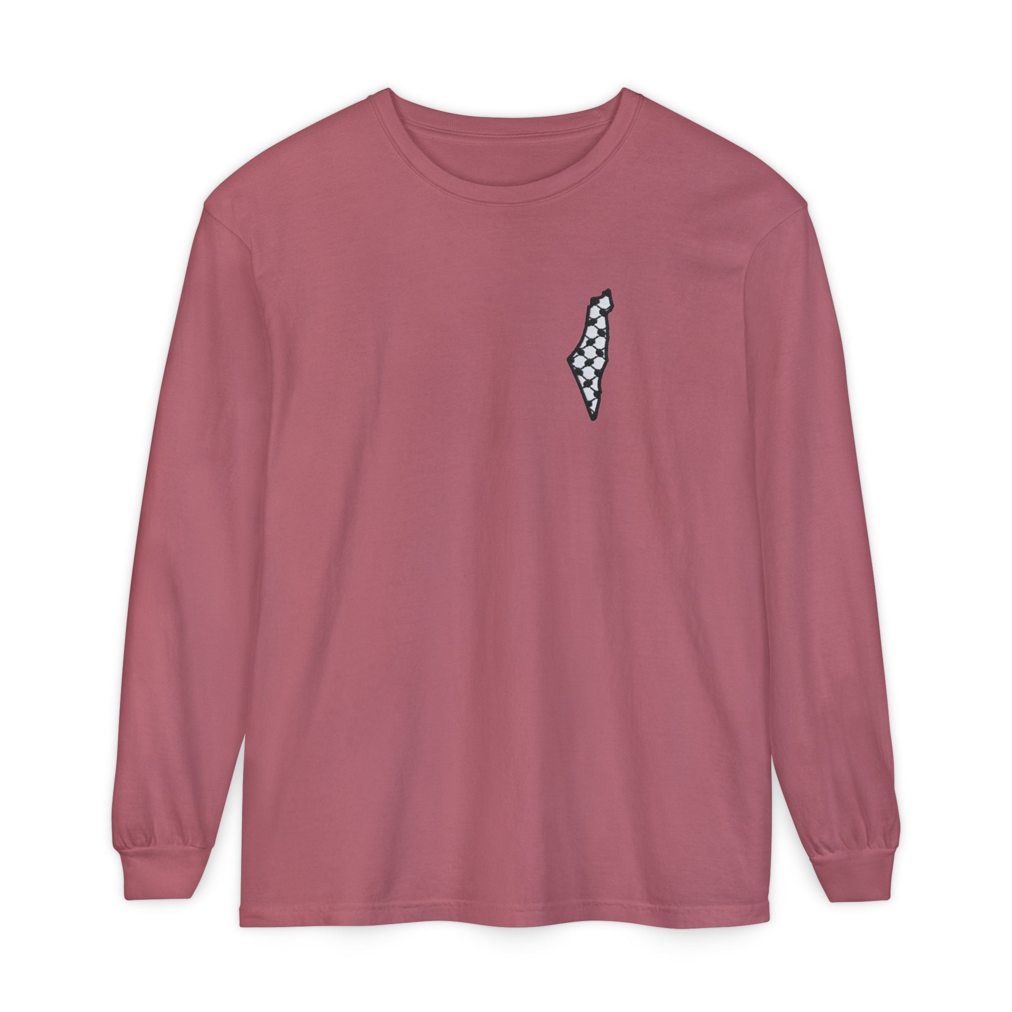 Pali-G || Palästina Kufiya Langarm-T-Shirt – Freiheit, Widerstand & Gaza Grafik