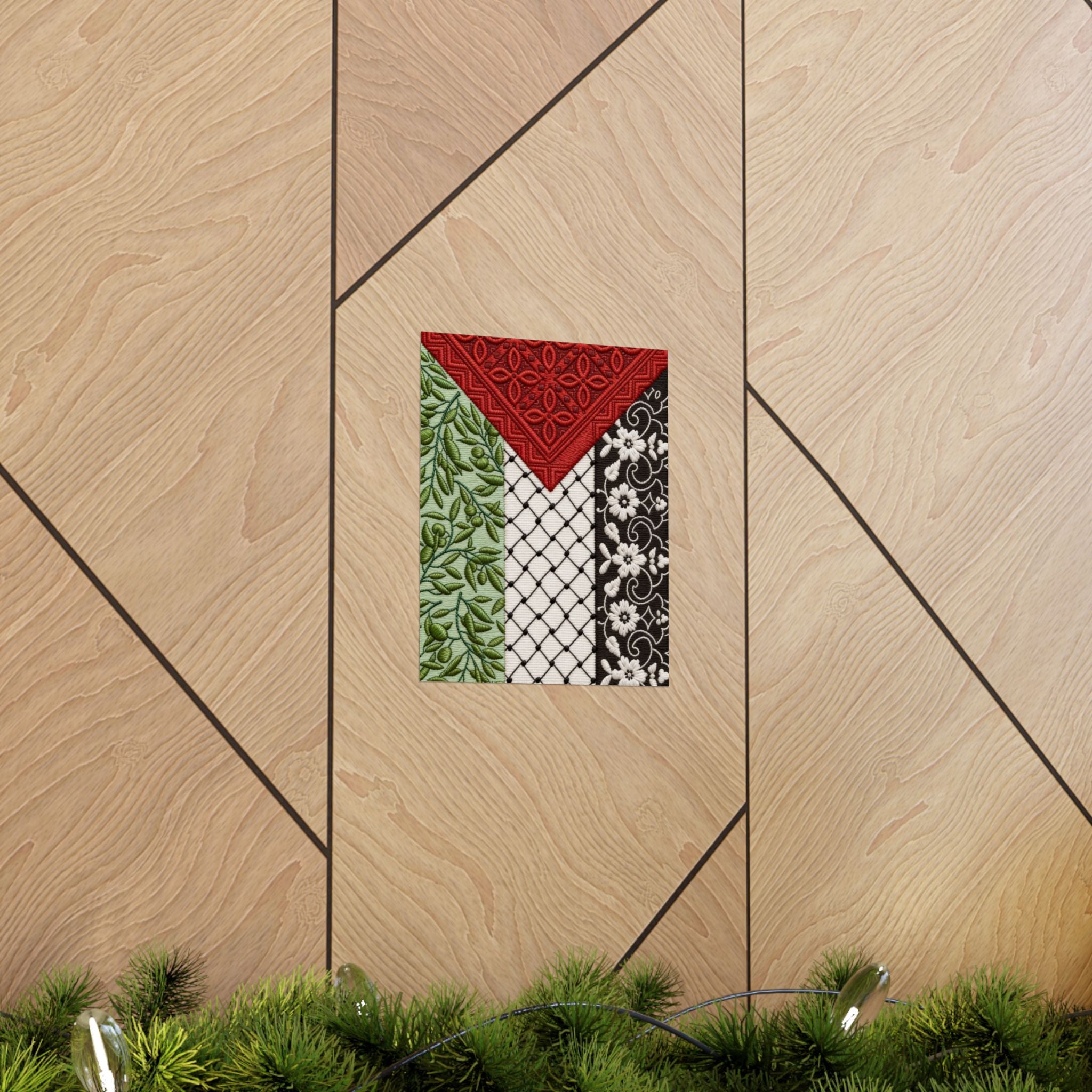 Pali-G | Palestinian Heritage Matte Poster – Tatreez, Keffiyeh, Olive Branch & Floral Art Print | Wall Decor | Cultural Identity Art