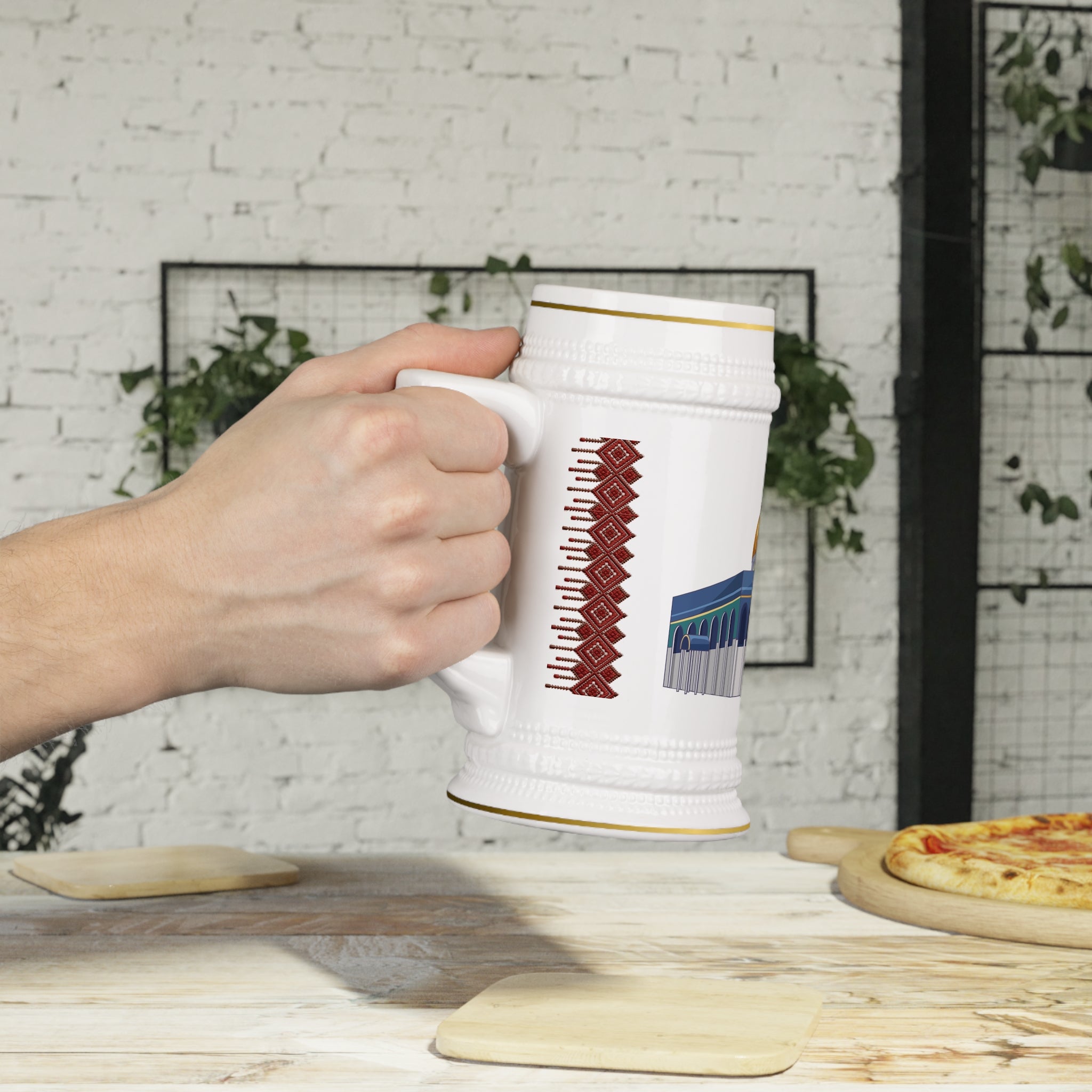 Dome of the Rock Stein Mug — Jerusalem Landmark Ceramic Beer Stein