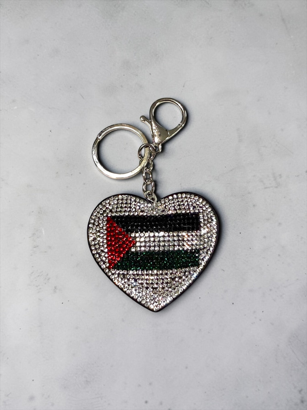 Palästinensische Flagge Herz Schlüsselanhänger | Taschenclip Anhänger | Unterstütze Gaza | Pali-G